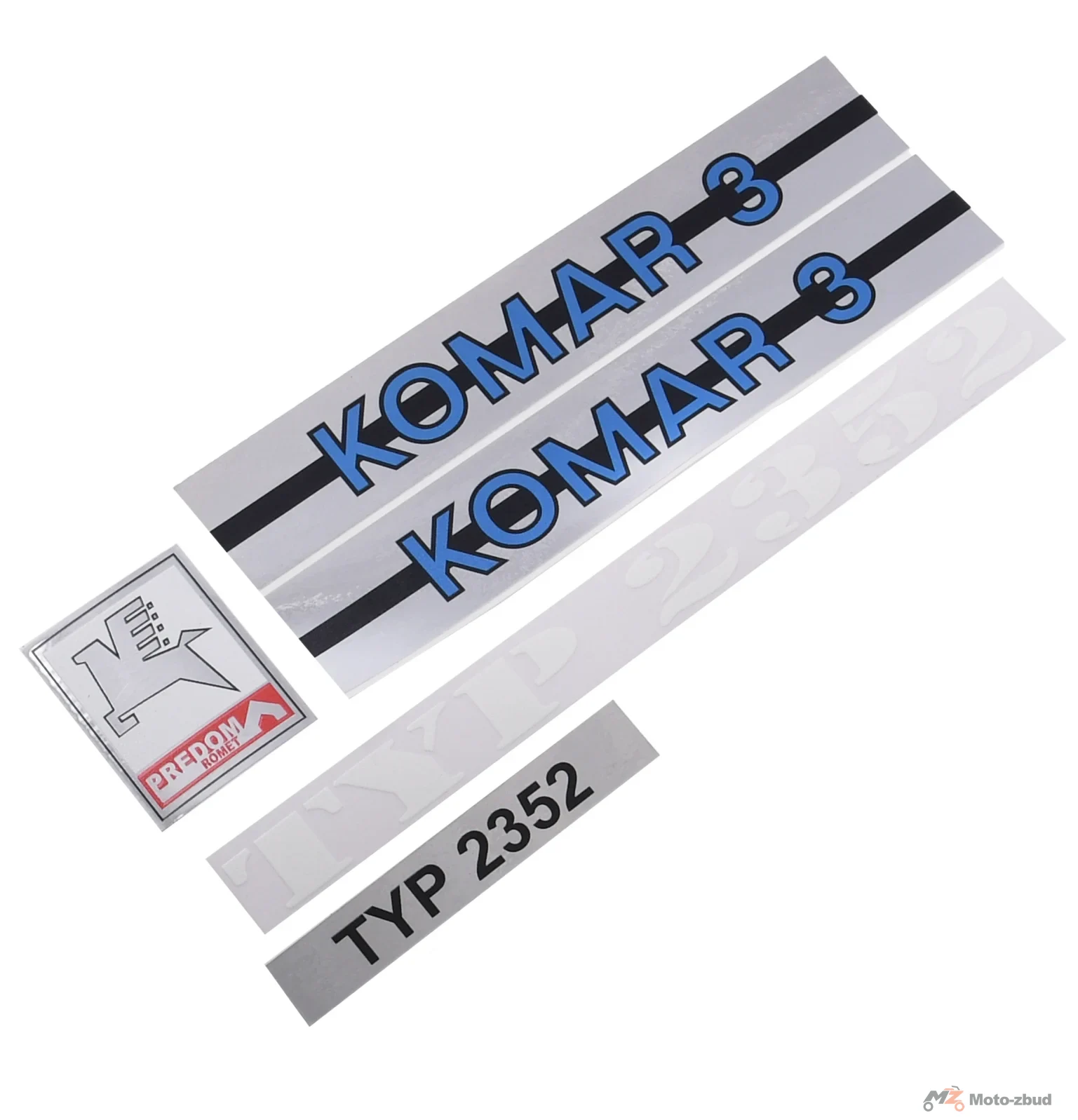 Naklejka Romet Komar 3 2352 niebieska / biała kpl. PL