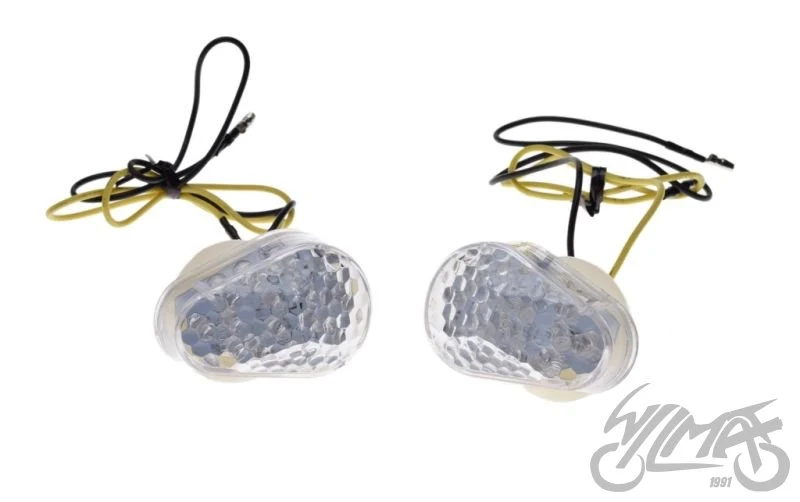 Kierunkowskazy LED do Kawasaki, biały klosz, 12 V 0,5 W — para — ujęcie 1