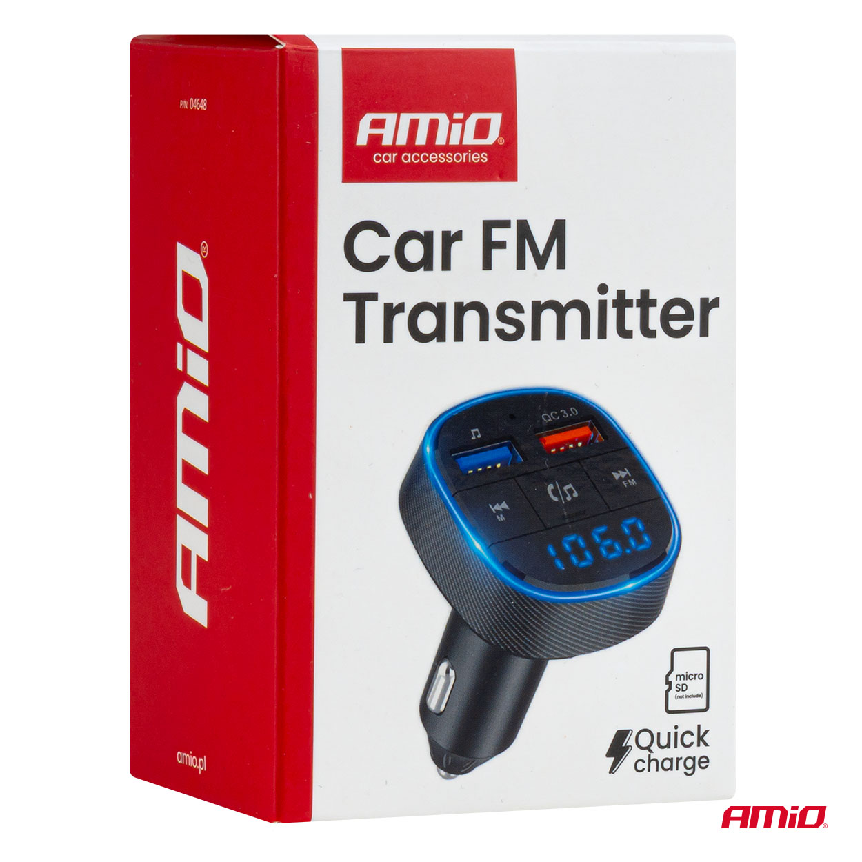 Transmiter samochodowy FM 2×USB-A 12 V 24 V — ujęcie 12