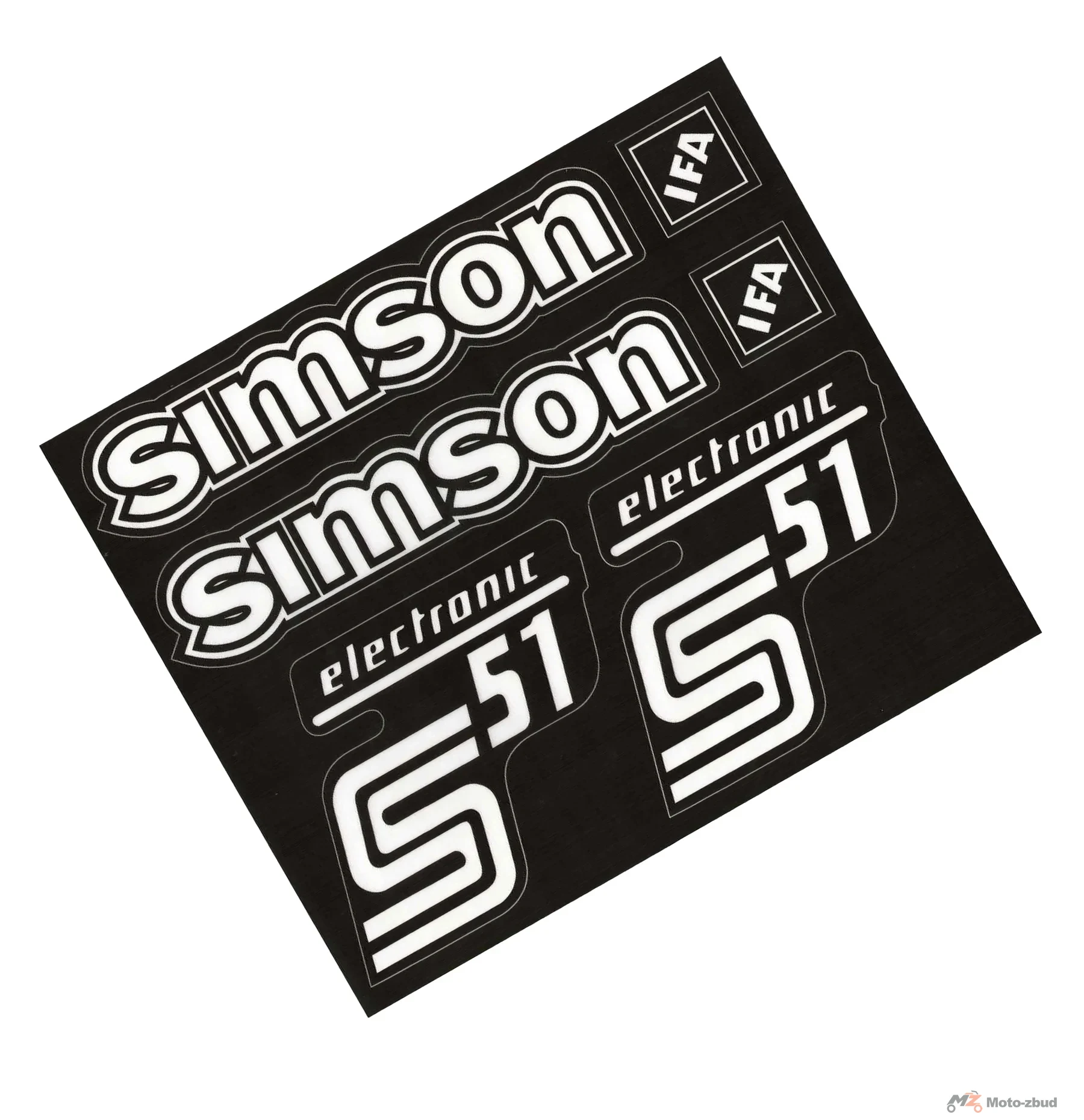 Naklejka Simson pokrywy i zbiornika S51 electronic IFA czarna / transparentna ciemna premium kpl.