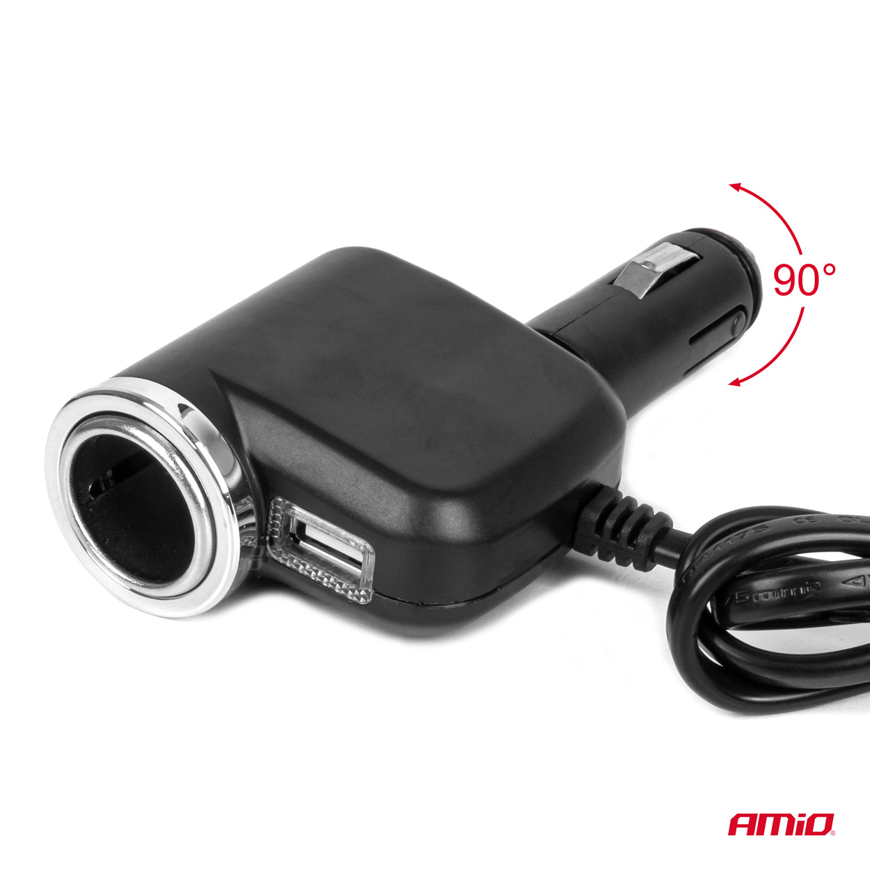 Rozdzielacz gniazda zapalniczki z ładowarką i żarnikiem 12 V 24 V 120 W 80 cm — ujęcie 5
