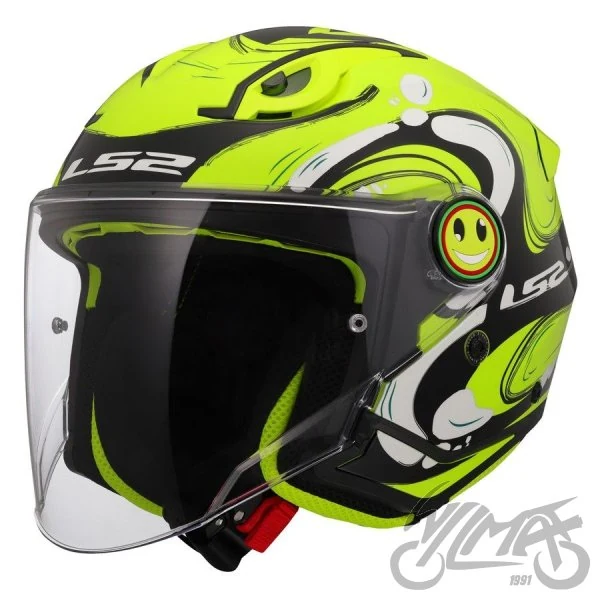 Kask LS2 OF622 funny II glup Hi-Vis Yellow — rozmiar M — ujęcie 1