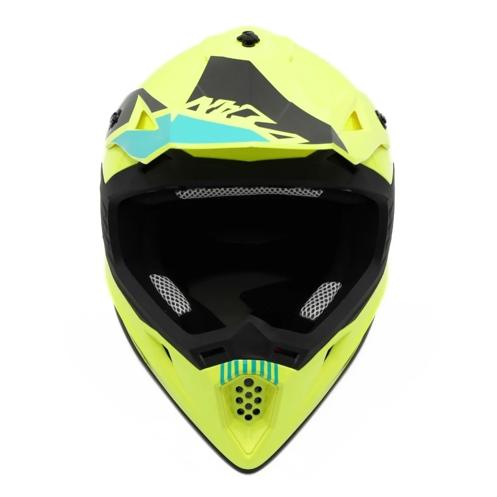 Kask VCAN model H325 fluo żółto-czarno-błękitny XS — ujęcie 2