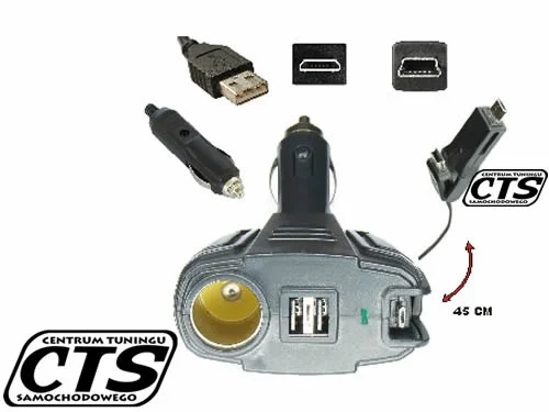 Ładowarka samochodowa USB z końcówkami 5w1 — ujęcie 2