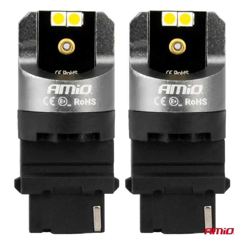 Żarówka P27W 12V/24V 4xLED SMD3030 CANBUS biała AMIO (2szt.) — ujęcie 4