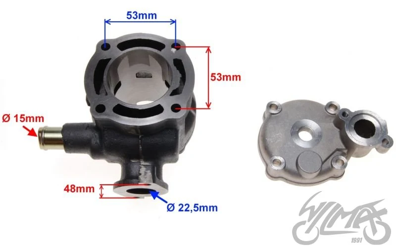 Cylinder z głowicą do Suzuki Katana LC, wariant 47,00 — AY3307 — ujęcie 4