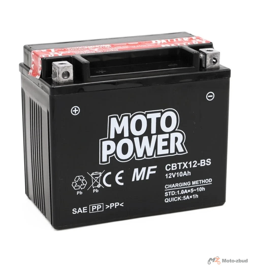 Akumulator MOTO power CBTX12-BS 12 V/10 Ah suchoładowany (+-) (wys.x szer.x dł.) (130*87*150) (pakowane po 6 sztuk)