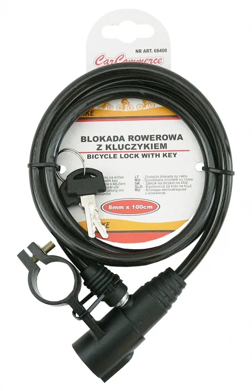BLOKADA ROWEROWA 8mm x 100cm – kluczyk