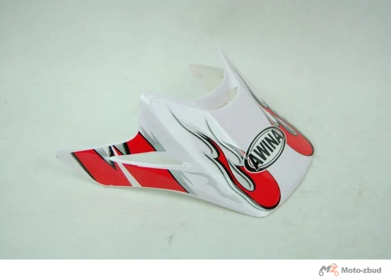 Daszek kasku enduro biało-czerwony AJ036