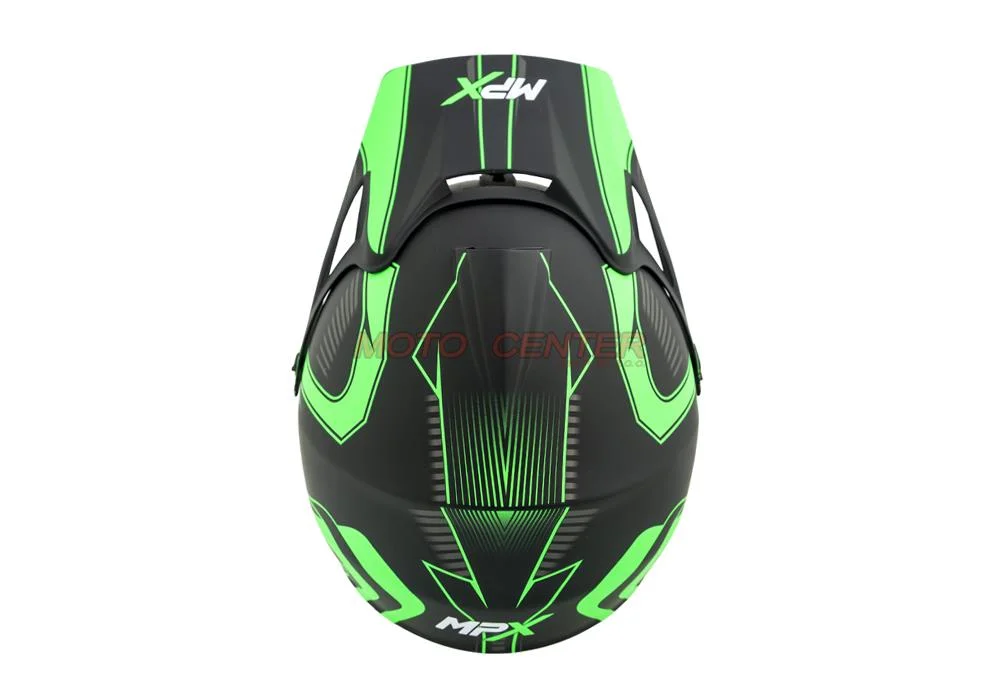 Kask crossowy MPX Dziecięcy WL-801A czarny mat/zielony XS — ujęcie 5