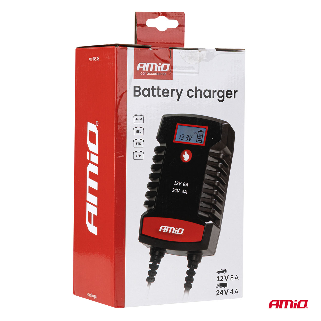 Prostownik cyfrowy AGM GEL STD LFP MAX 8A 12 V 24 V PRO HOOK — ujęcie 12