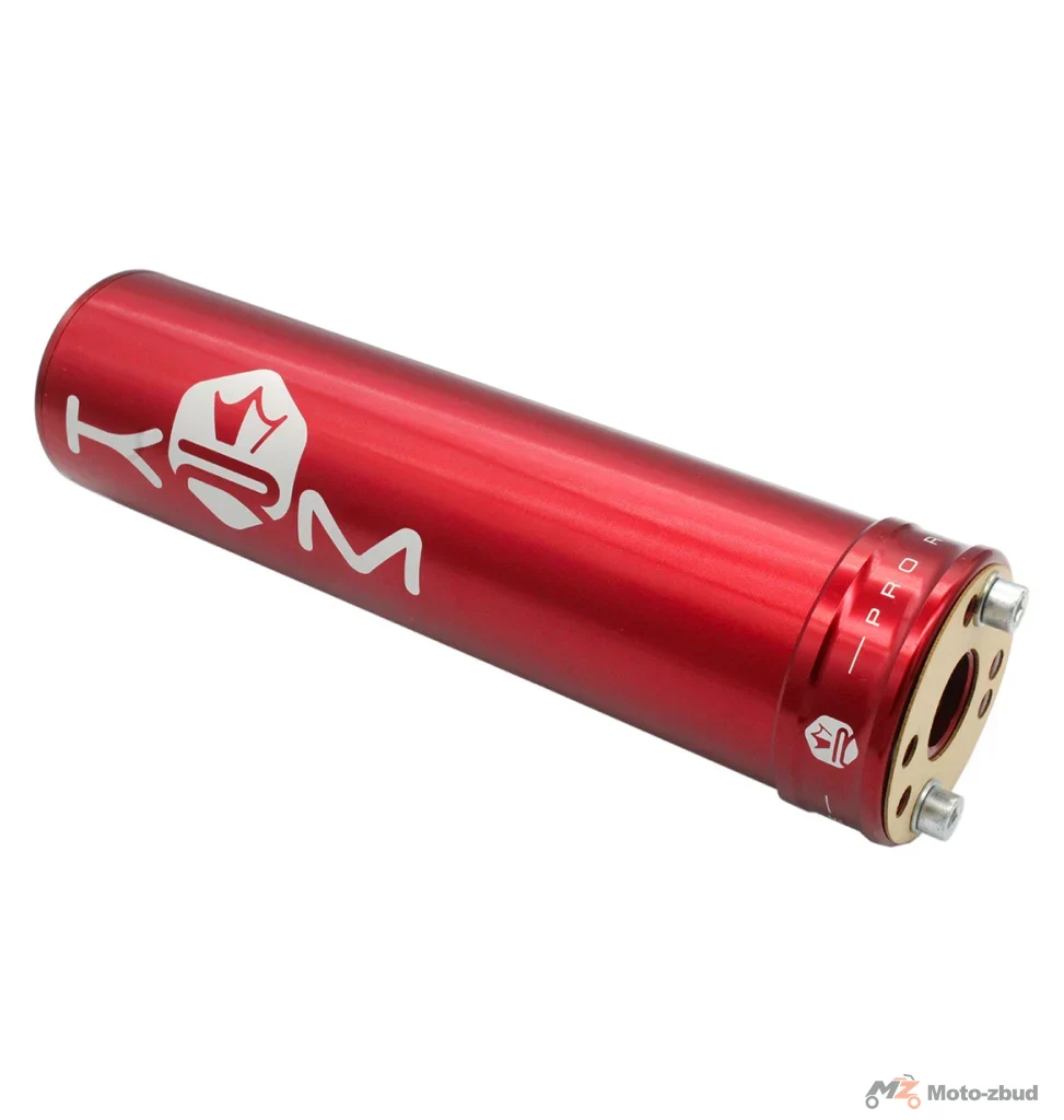 Końcówka wydechu KRM Pro Ride aluminium czerwona 50-70 cm³ — ujęcie 2