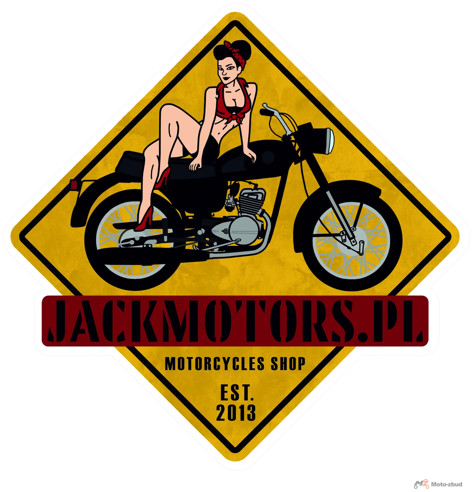 Naklejka Jack Motors retro girl WSK