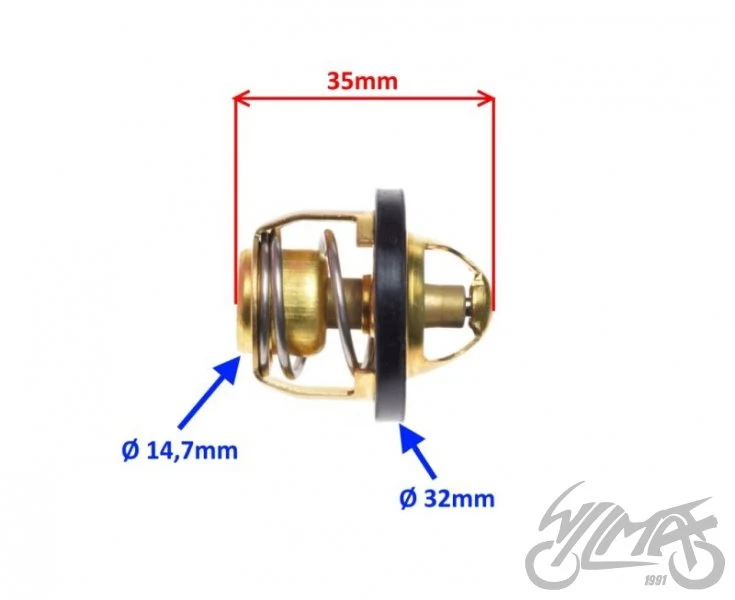 Termostat układu chłodzenia — 35 mm, kołnierz 32 mm — ujęcie 2