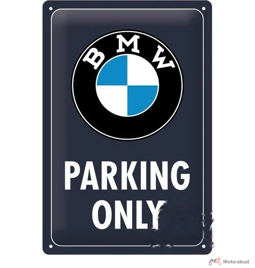 Tablica plakat 20X30 BMW parking only blue 22444