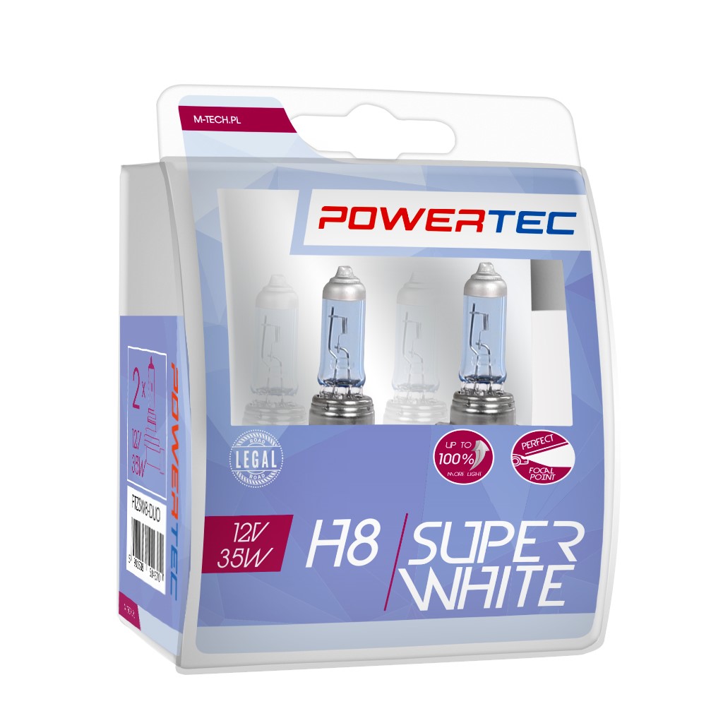 Żarówka halogenowa H8 12 V 35 W Super White DUO M-Tech PTZSW8-DUO — ujęcie 3