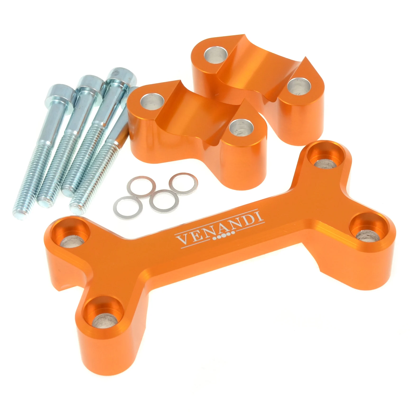 Zacisk kierownicy Simson S51 S50 aluminium CNC złoty kpl. Venandi — ujęcie 1