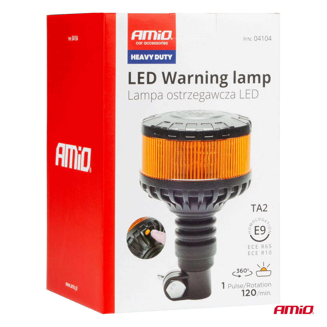Lampa ostrzegawcza błyskowa kogut LED W28P 12 V 24 V — ujęcie 9