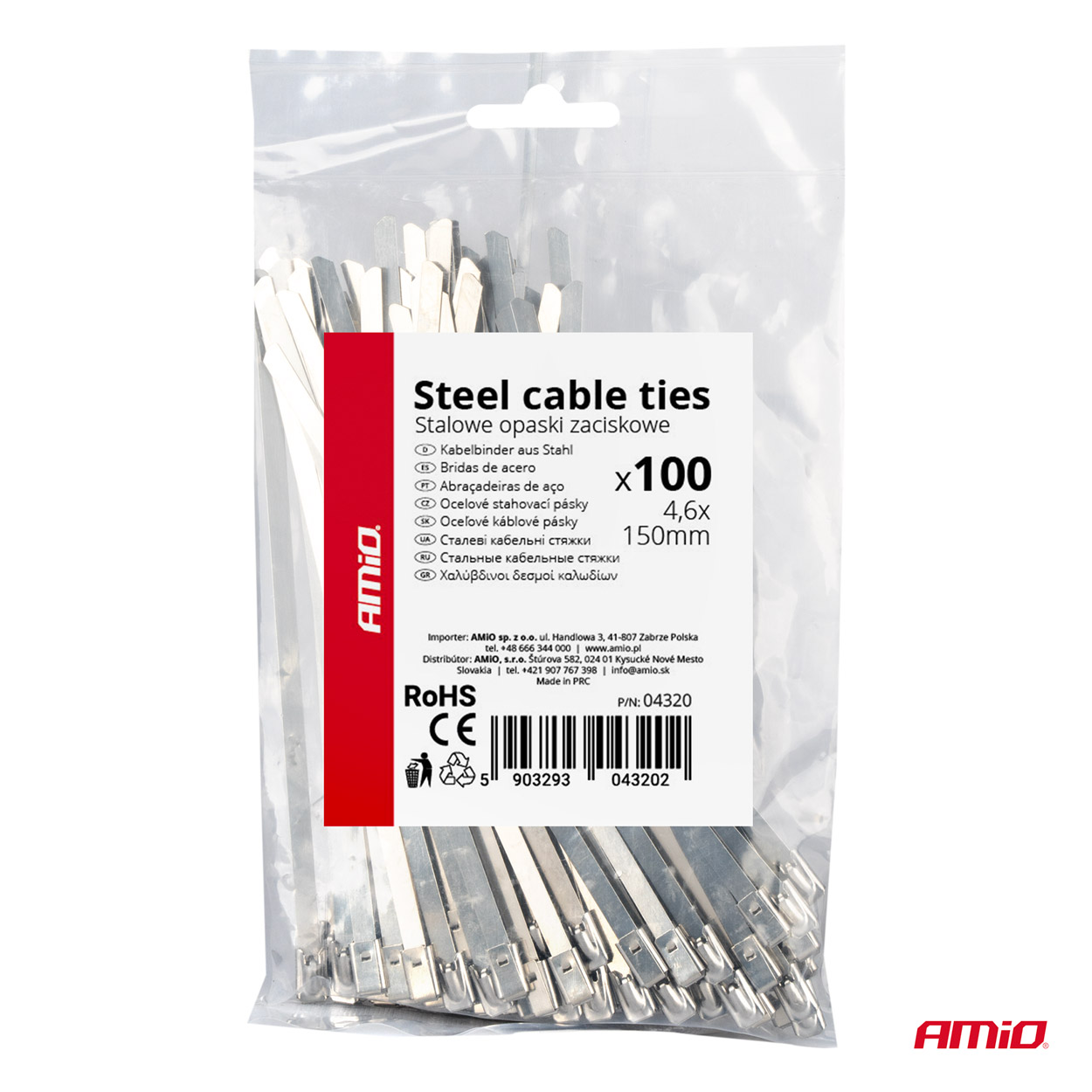 Opaski zaciskowe metalowe ze stali nierdzewnej 4.6x150mm 100 szt. — ujęcie 4