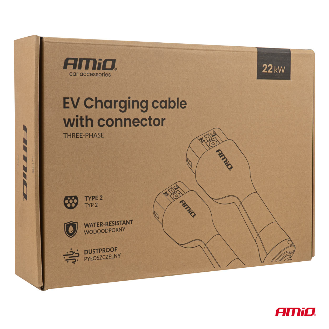Kabel z wtyczką do ładowania samochodów elektrycznych EV 3P 22kW 5m — ujęcie 12