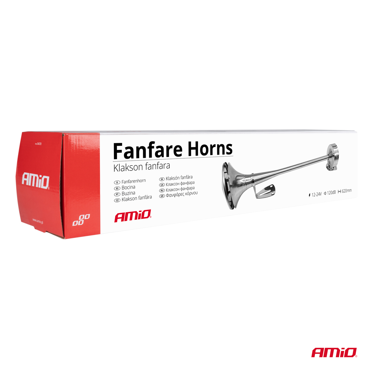 Klakson fanfara pneumatyczna sygnał dźwiękowy chrom 620 mm niski ton — ujęcie 6