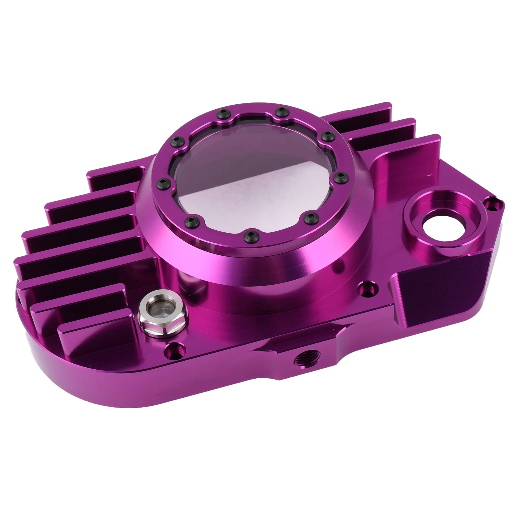 Pokrywa silnika Simson S51 SR50 lewa aluminium CNC clear fioletowa + śruby DPR Performance — ujęcie 9