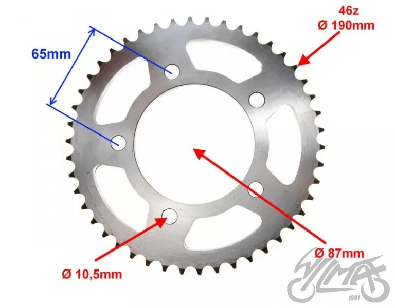 Zębatka tył 46z 428 CPI QM125-2D 125 — ujęcie 2