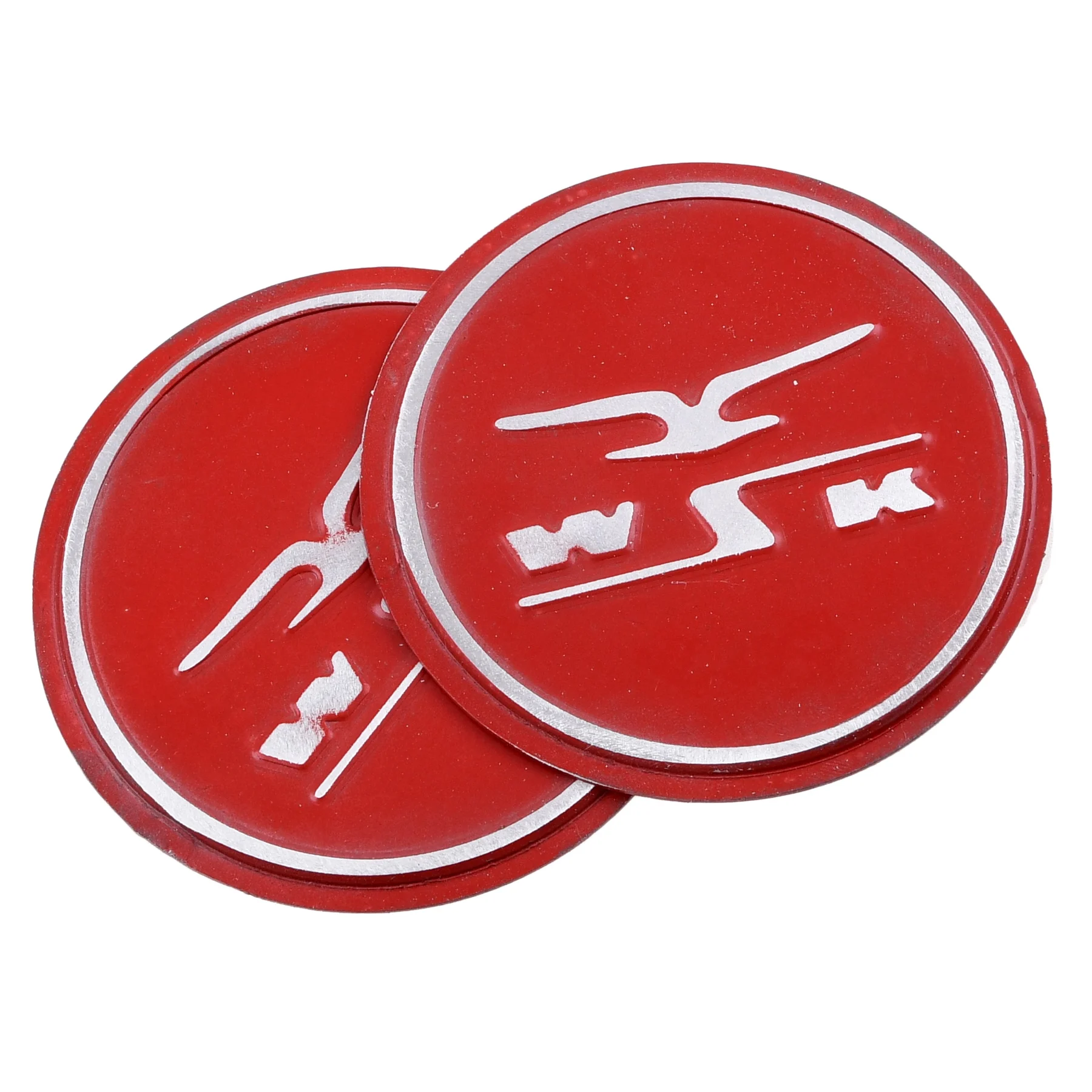 Emblemat zbiornika paliwa WSK aluminium tłoczony czerwony kpl. PL — ujęcie 1