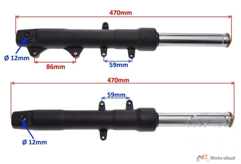 Amortyzator przód p+L do longjia LJ50QT-9M, LJ1 — ujęcie 2