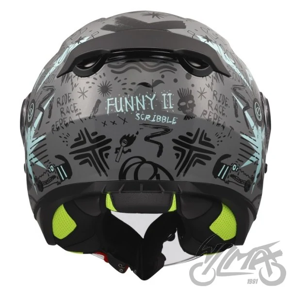 Kask LS2 OF622 funny II Scribble Grey Blue — rozmiar M — ujęcie 4