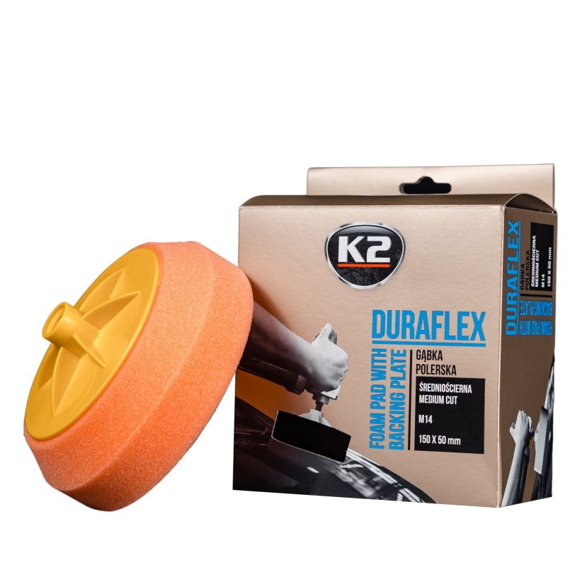 Gąbka polerska średniościerna na gwint Duraflex 150 mm K2 L642