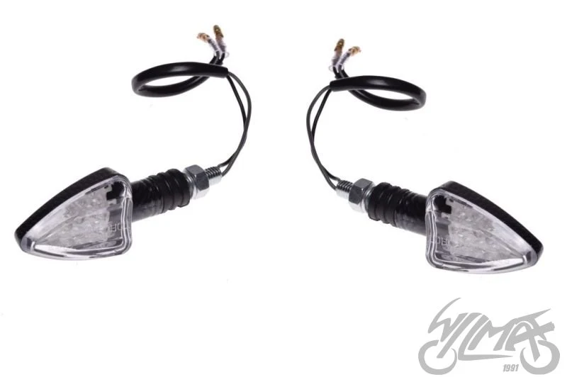 Kierunkowskazy LED carbon, biały klosz 12 V 1 W — para AM1312 — ujęcie 1