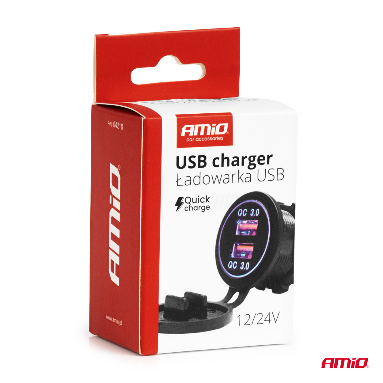 Ładowarka samochodowa z gniazdami USB wodoodporna 2xUSB QC3.0 12 V 24 V — ujęcie 5