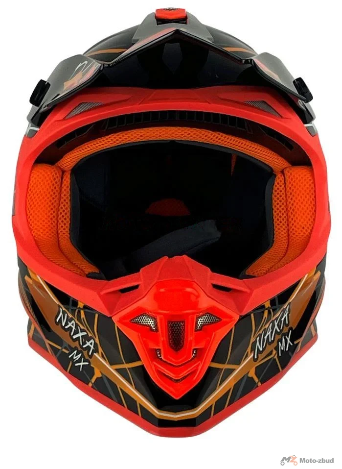 Kask crossowy Naxa C9 czarno pomarańczowy 2XL — ujęcie 3