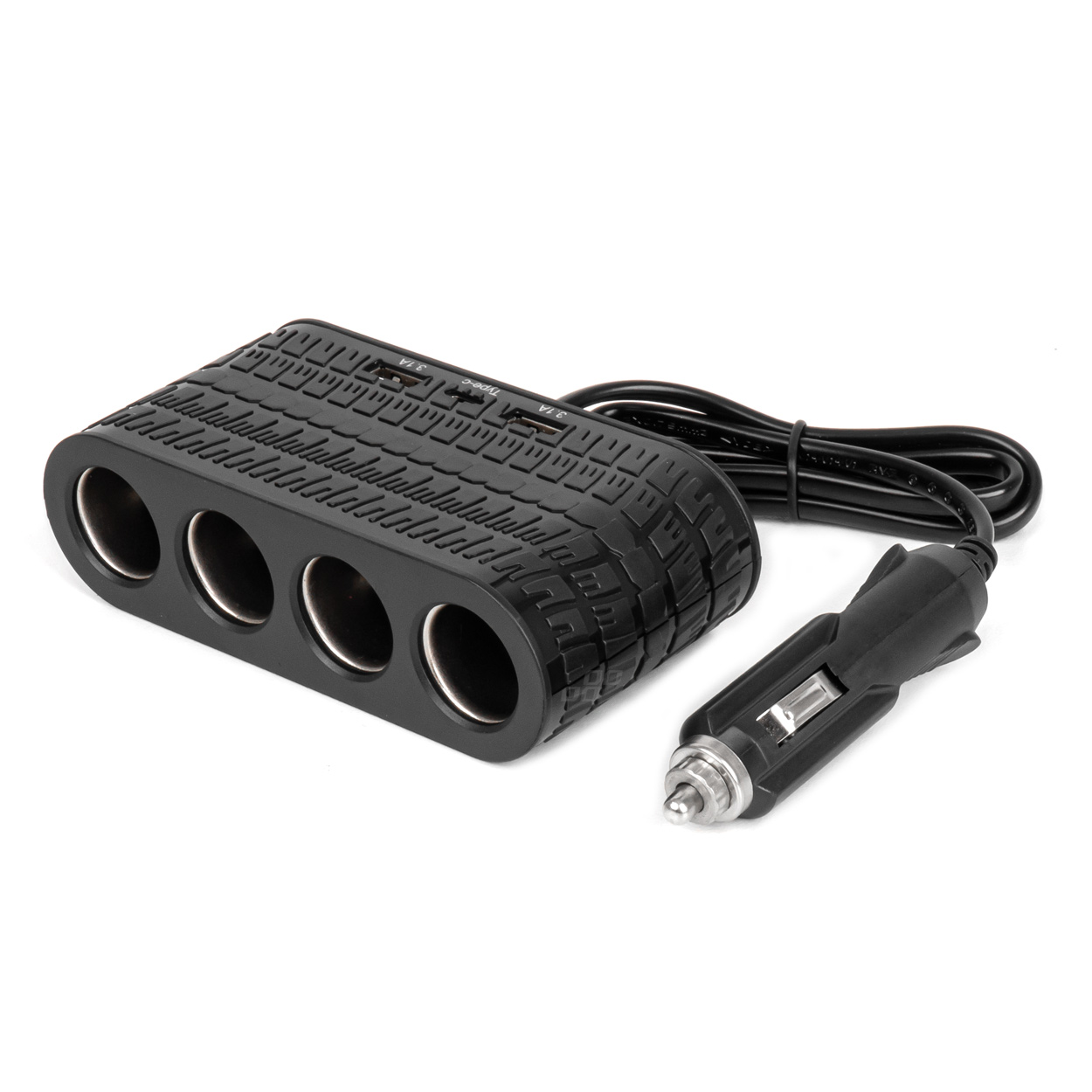 Rozdzielacz gniazda zapalniczki z ładowarką 2x USB-A 1x USB-C 12 V 24 V 120 W 80 cm