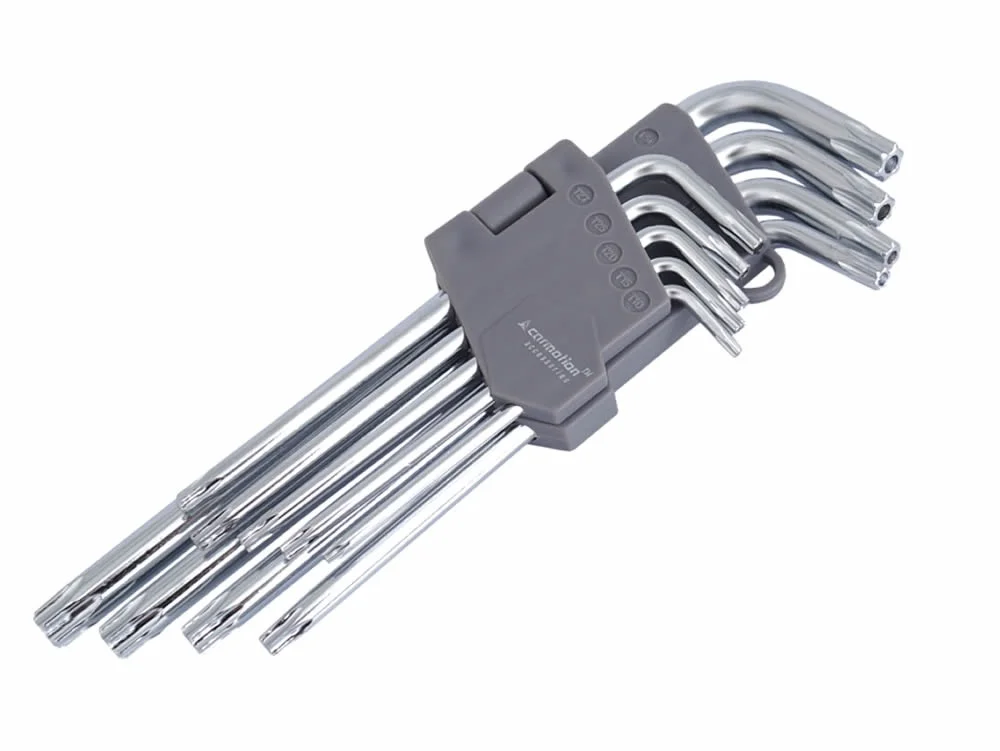 Klucze TORX T10-T50 9 szt. 180 mm z otworem