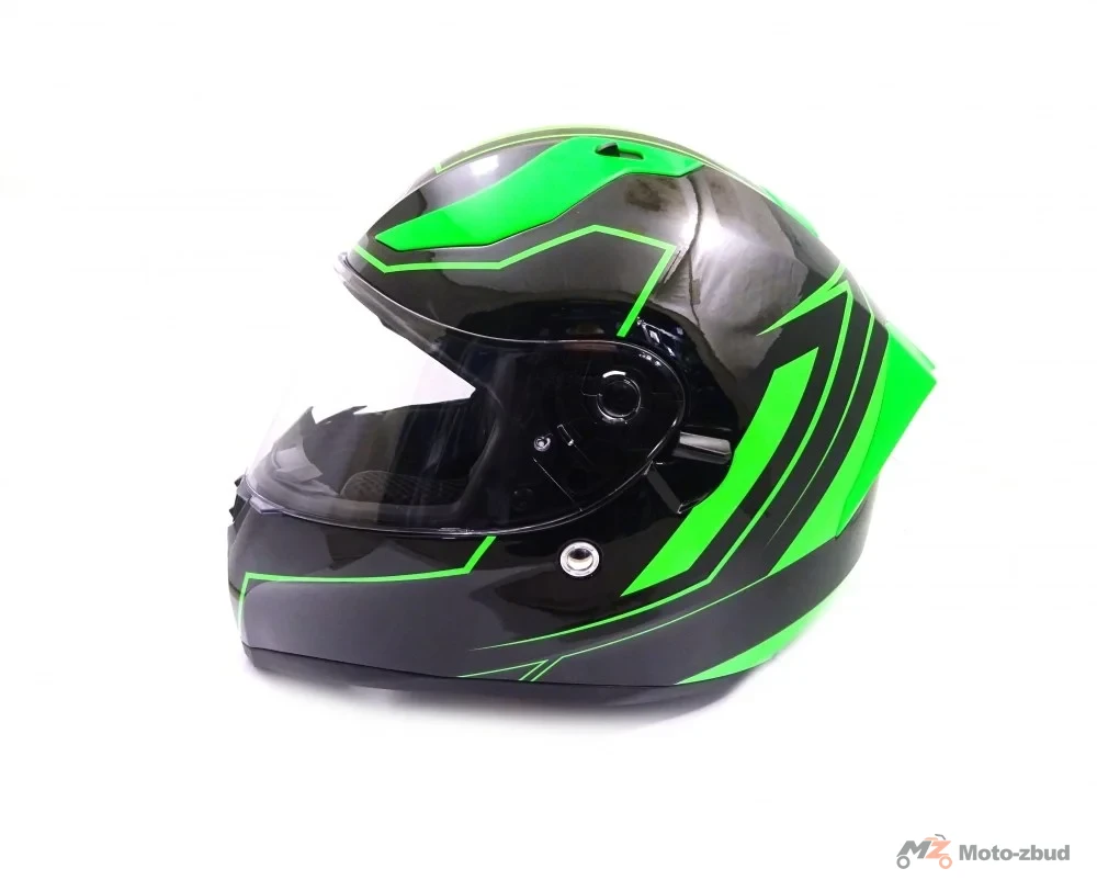 Kask VCAN model V128 3C integralny z blendą czarno-zielony M — ujęcie 3