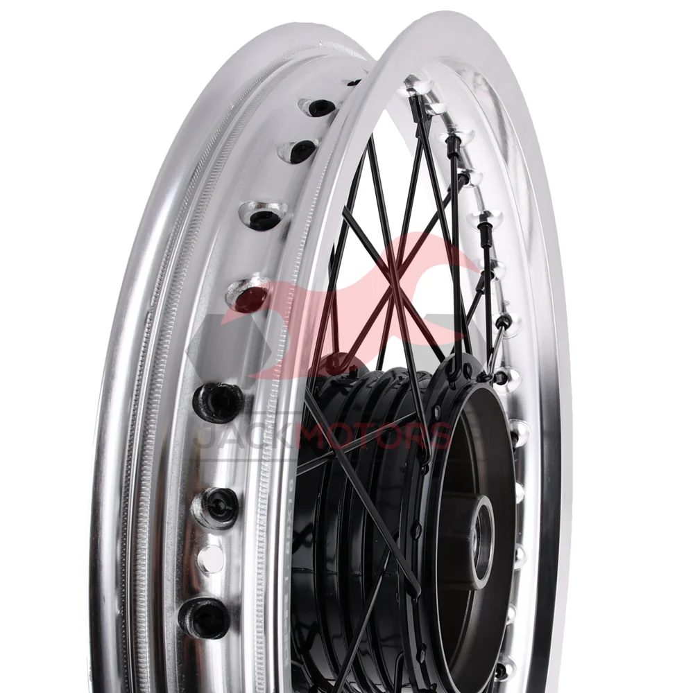 Koło jezdne Simson 1,85 × 16 S50/51/70 aluminium DPR Classic czarna piasta + szprychy — ujęcie 3