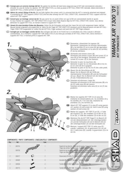 Stelaż kufra centralnego SHAD do Yamaha XJR1300 — ujęcie 3