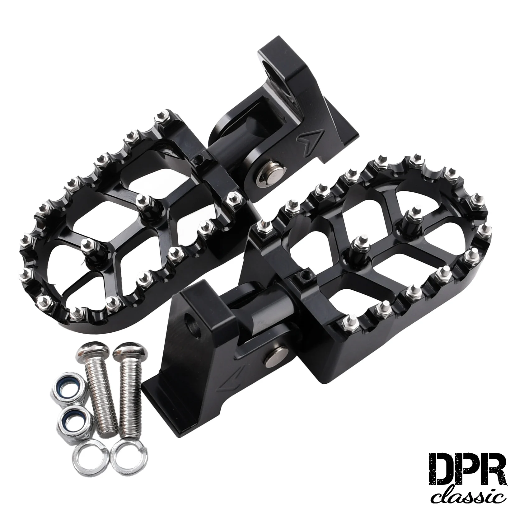 Podnóżki pasażera Simson czarne MX CNC kpl. DPR Classic — ujęcie 1