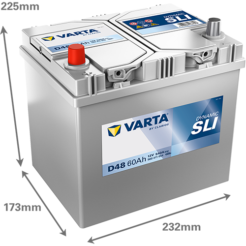 Akumulator 60 Ah 540A 232×173×225/L+ Varta 560411054K262 — ujęcie 2
