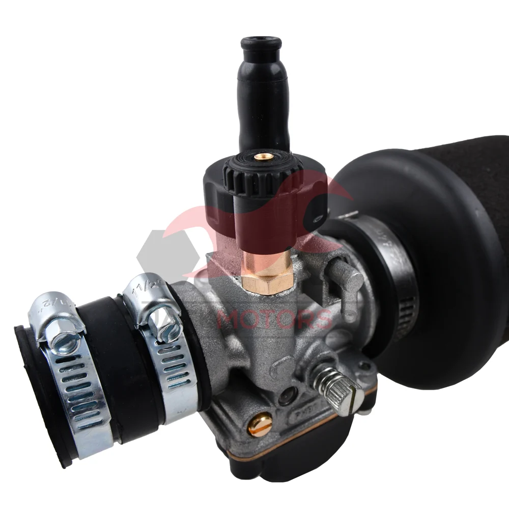 Gaźnik WSK 125 21 mm + króciec + filtr powietrza gąbka Dellorto italy · ssanie na linkę — ujęcie 3
