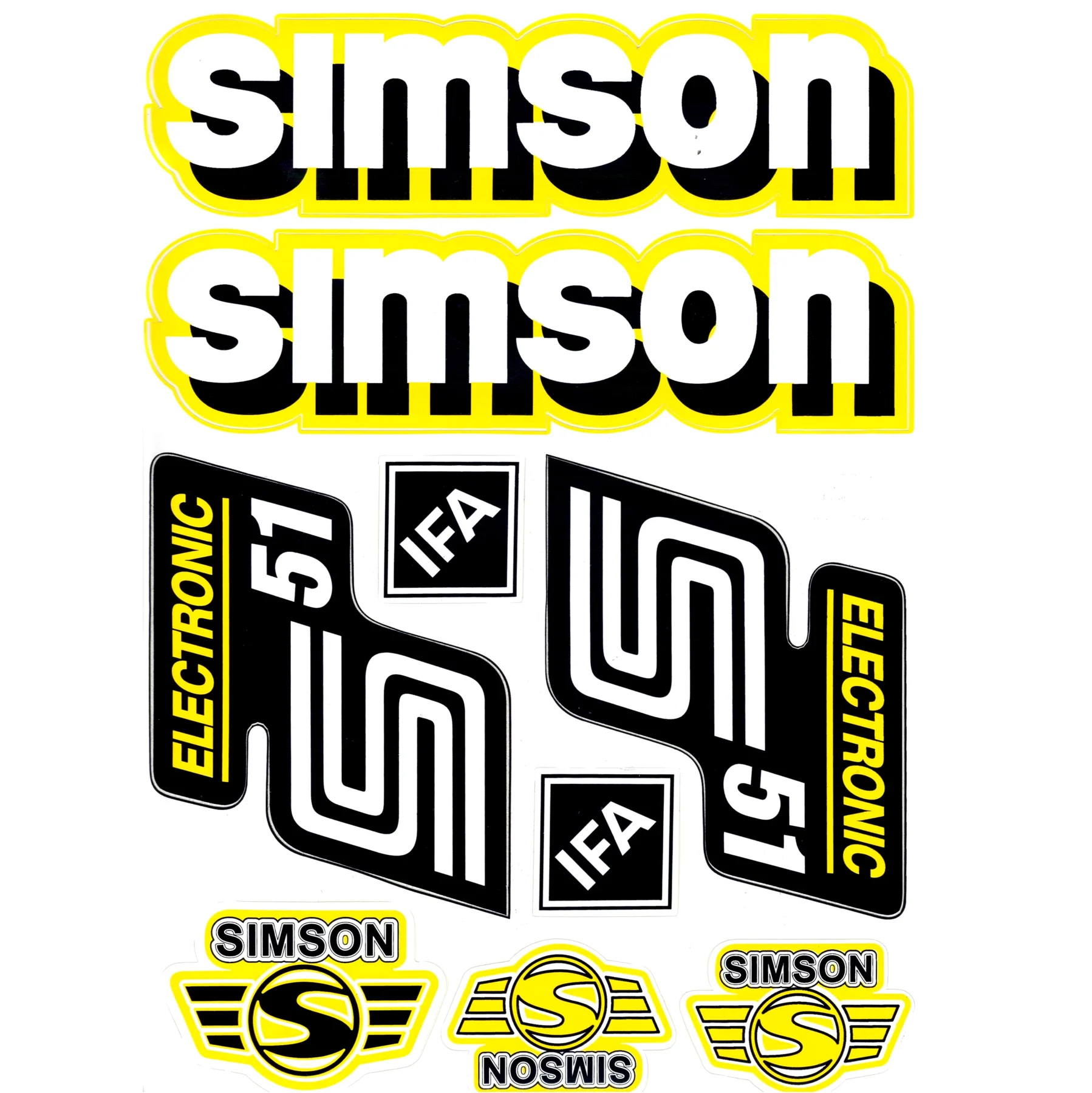 Naklejka Simson S51 electronic żółta kpl. — ujęcie 1