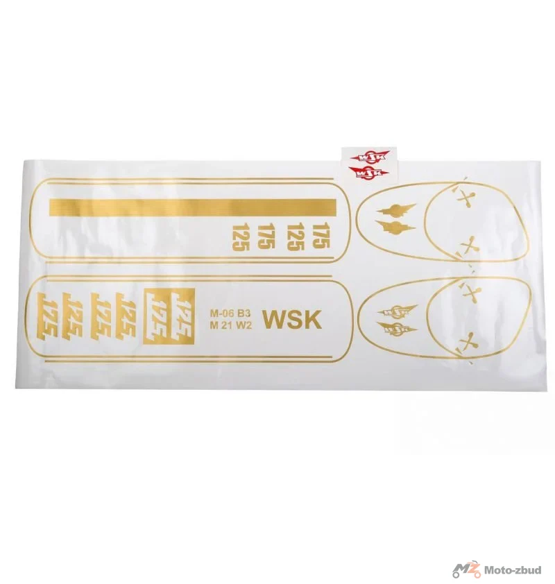 Naklejka / szparunki WSK 125 / 175 M06 B3 garbuska białe kpl.
