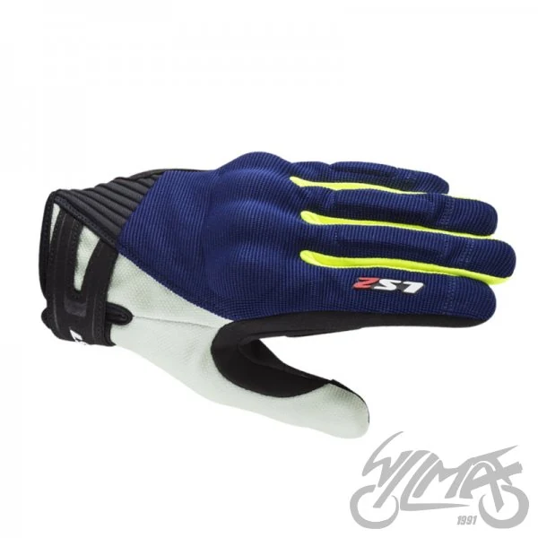 Rękawice motocyklowe LS2 Dart II męskie Blue Yellow — L — ujęcie 1