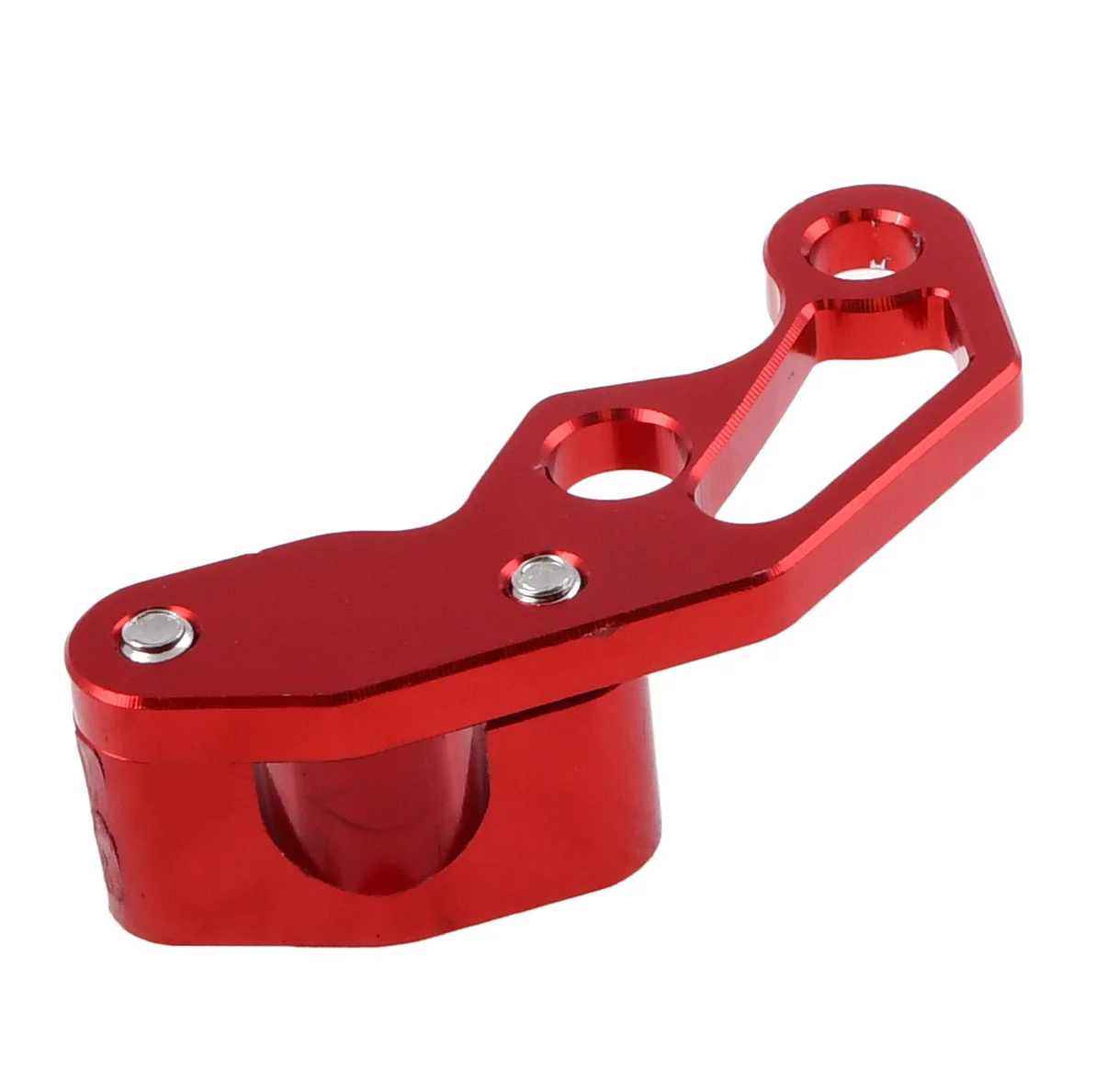 Uchwyt przewodu hamulcowego Simson S50 S51 czerwony aluminium CNC anoda Racing Force — ujęcie 2