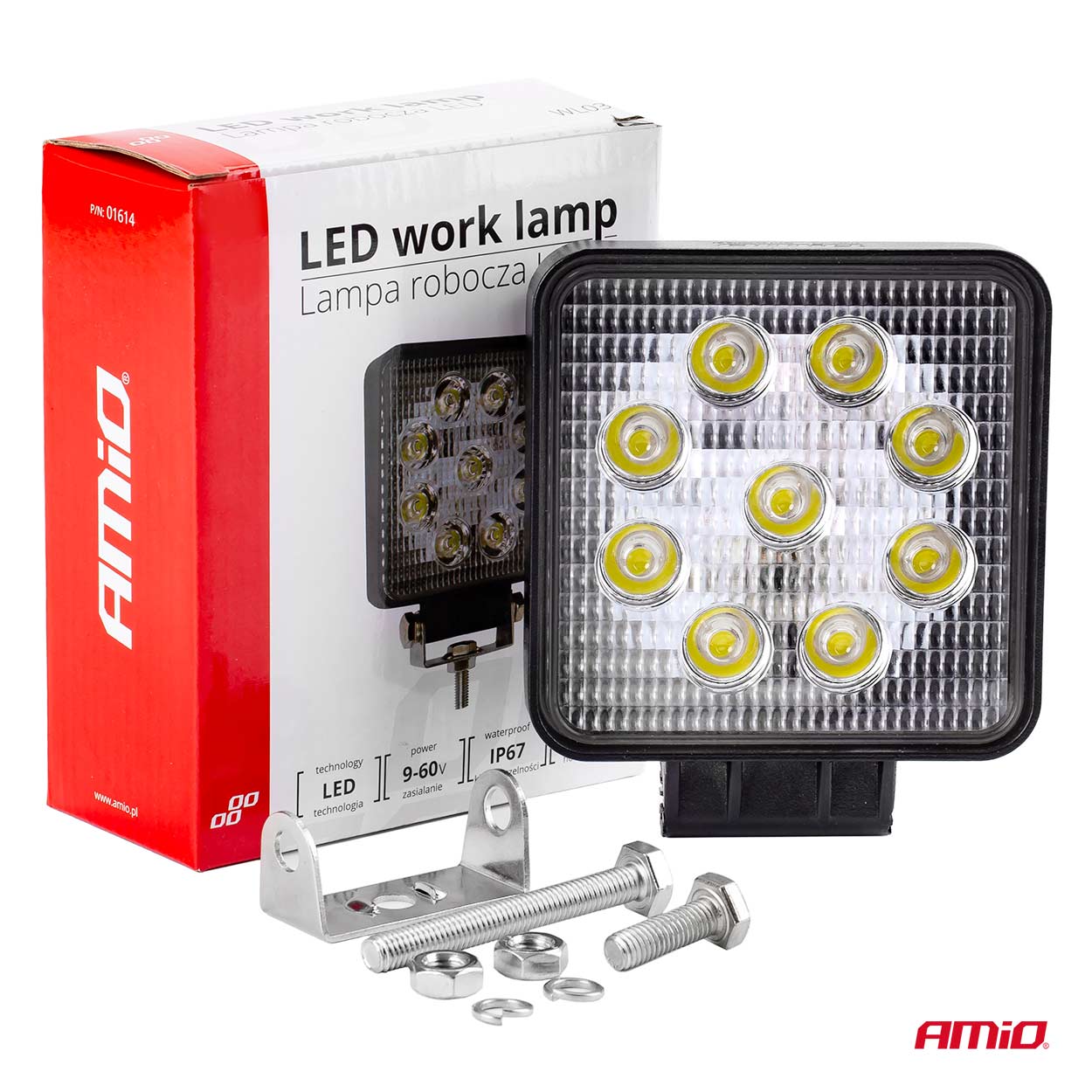 Lampa robocza LED szperacz AWL03 9 LED 12 V 24 V — ujęcie 10