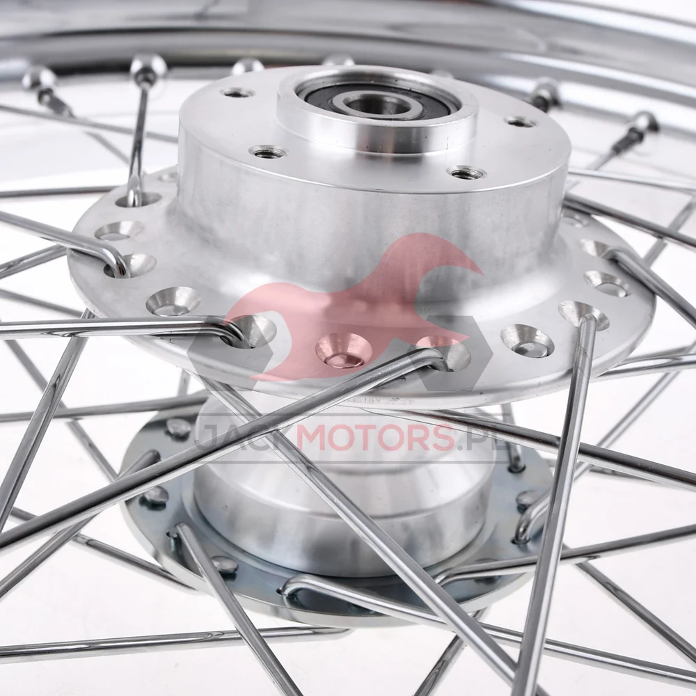 Koło jezdne Simson S51 1,85 × 16 chrom DPR Classic srebrna piasta + szprychy INOX — ujęcie 4