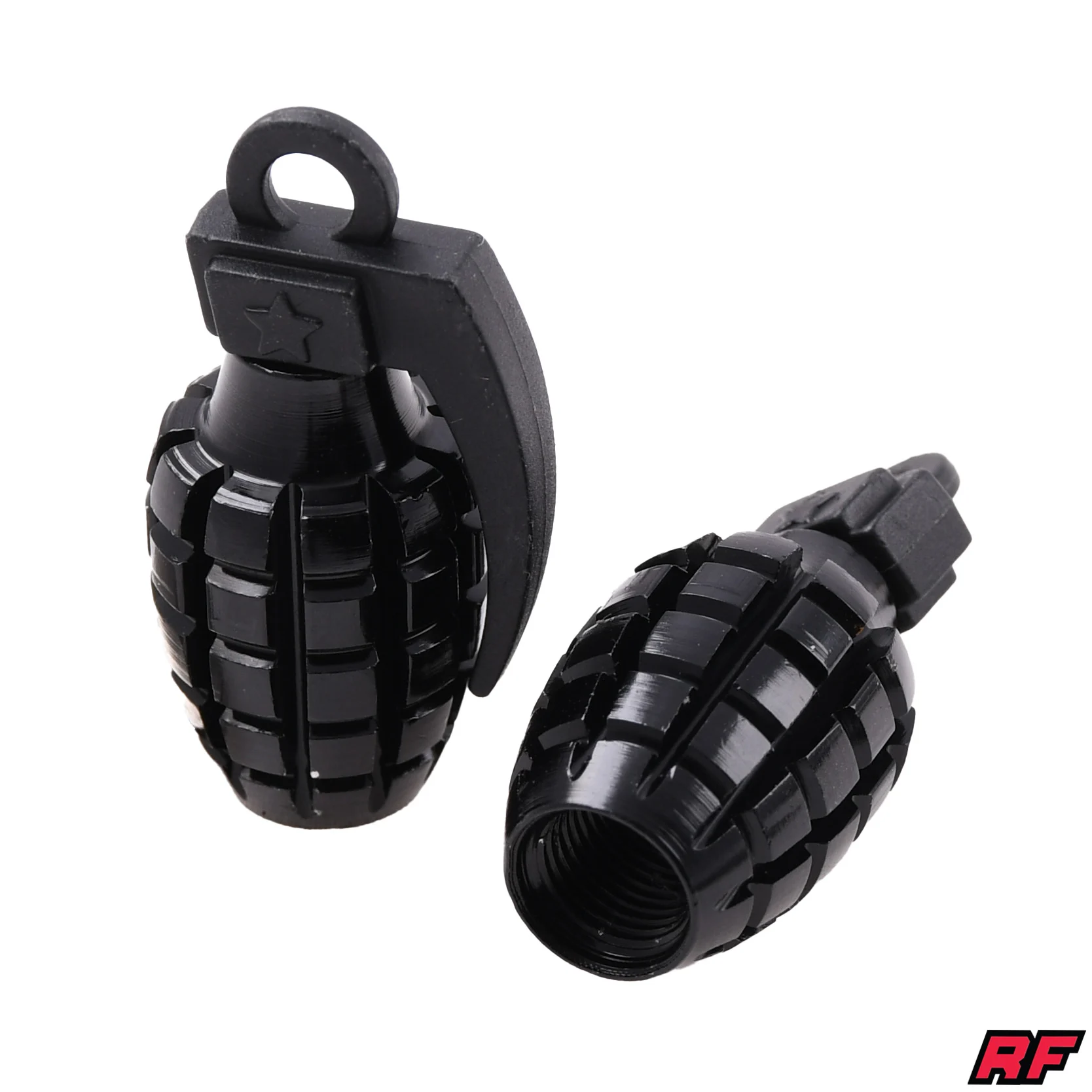 Nakrętka wentyla Racing Force grenade V1 czarna 2szt — ujęcie 1