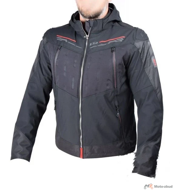 Kurtka motocyklowa LS2 Zirconium — czarny / czerwony, S